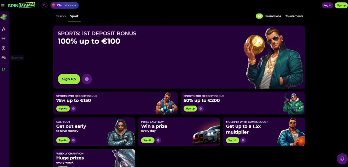 Bonus scommesse sportive SpinMama