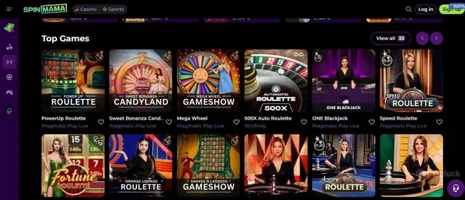 SpinMama casinò live con croupier veri